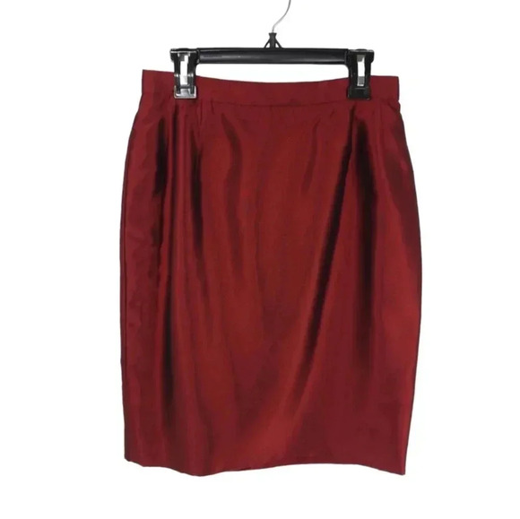 {MMF Collection by Mary McFadden} Vintage Burgundy Red Pencil Skirt - Picture 1 of 10